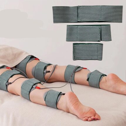 10pcs Microcurrent Conductive Silicone Electrode Pad Fixing Elastic Band Adjustable Stretch Strip for EMS Electro Patch