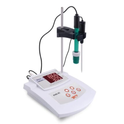 2 In 1 PH/Temp PH Tester Water Quality Analyzer Desktop Automatic Calibration Acidity Meter for Laboratory Aquarium Pool EU Plug