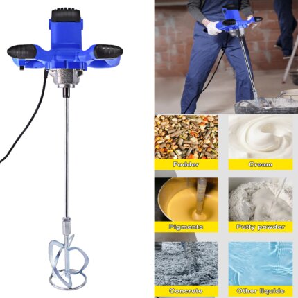 2600W Concrete Mixer Machine Paddle Mixer, 1700 U/min Electric Power Plaster Mixer, 6 Speed Adjustable Paint Mixer Tool