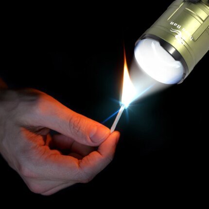 3000LM Outdoor Zoom Waterproof Flashlight Strong Light Focused Light Source Can Light a Flame