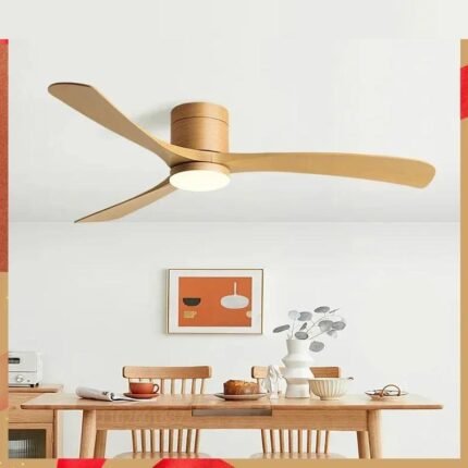 38/46/56Inch Low Floor Ceiling Fan Light Modern Black ABS Blade DC Remote Control Led Fan Lights Restaurant The bedroom 110V 220V