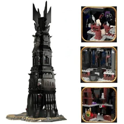 4059Pcs MOC Magical Rings Moc Building Block Creativity Movie Series Orthanc Tower Architecture Model Street View Toy Gift