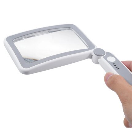 4X Large Magnifying Glass with LED Lights USB Loupe Rechargeable Magnifier Handheld Reading Magnifying Lamp With LED Lighting