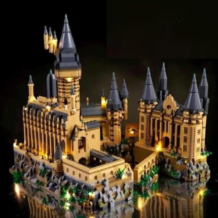 6369pcs Micro Bricks City Creative Medieval Magic Castle with Lights Series School Architecture Palace Model Building Blocks Gifts Kid Assembly Toys