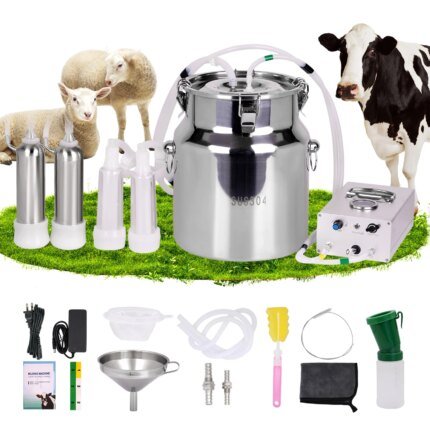 8L Electric Milking Machine for Cow Goat or Generic Electric Vacuum Pulsation Suction Pump Milker Machine