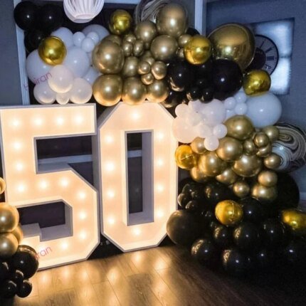 91.5cm Giant Led Light Birthday Number Figure 1st Birthday Anniversary Wedding Baby Shower Decor 30 40 50 Birthday Number Frame