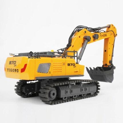 970 RC Mini Excavator 1/50 Scale Electric Excavator Simulation Model Desktop RC Excavator with Lighting System RC Car Toy Gift