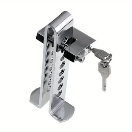 Adjustable Brake Pedal Lock with 2 Keys - Heavy Duty Stainless Steel 8-Hole Anti-Theft for Vehicles, Universal Security System