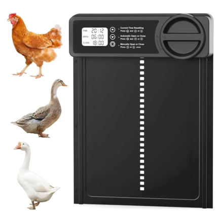Automatic Chicken Coop Door Intelligent Timer Electric Aluminum Timing Opener Auto Chicken Door Farm Automatic Management Tool