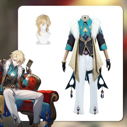 Aventurine Cosplay Costume Honkai Star Rail Carnival Uniform Wig Anime Halloween Costumes Men Game Character Outfits