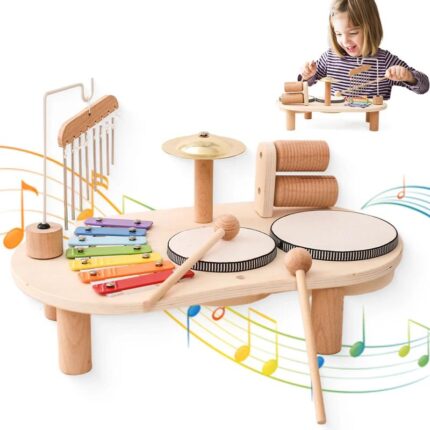 Baby Educational Toys Wooden Aeolian Bells Montessori Children's Musical Toys Xylophone Newborn Birthday Gifts Music Table Toys