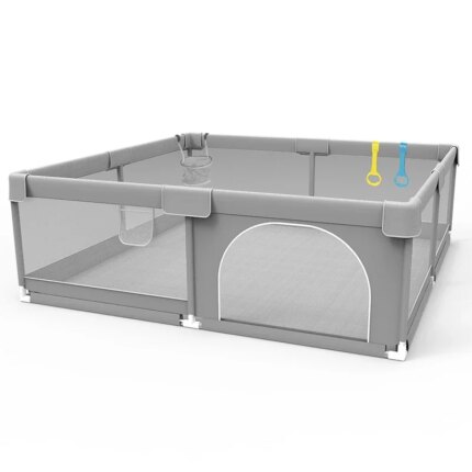 Baby Playpens Light Gray Corralito for Baby Playground with Pull Ring Child Safety Barrier Fence Ball Box Game Playpen