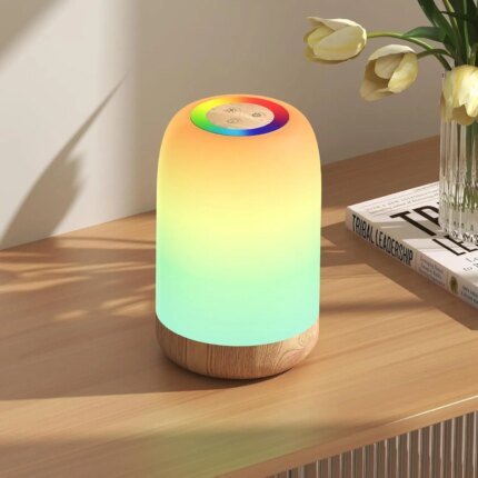 Bedside Lamp Touch Dimmable, 256 RGB And 4 Modes, Color Changing Ambient Night Light, Rechargeable Desk Lamp With Timer Function