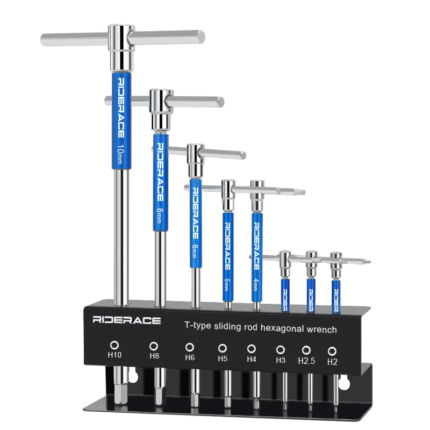 Bicycle Allen Hex Key Wrench Hand Bike Repair Tools Set T Handle 2/2.5/3/4/5/6/8/10mm CRV Steel Inner Hexagon Spanner