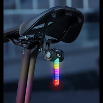 Bicycle Taillight Power Display Intelligent Sensing Navigation Bike Rear Light Type-C Charging LED MTB Bike Light