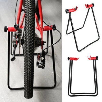 Bike Triangular Vertical Parking Rack Road Bike U-shaped Repair Frame Bicycle Folding Maintenance Stand Cycling Equipment