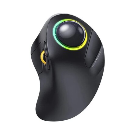 Bluetooth RGB Trackball Mouse 2.4GHz Wireless Finger Control Rechargeable Ergonomic Backlit Rollerball Mice for Mac iPad
