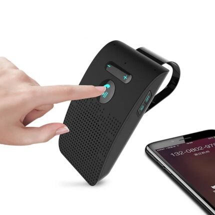 Bluetooth Speaker Handsfree Car Kit Sun Visor Clip Wireless Audio Receiver Speakerphone Loud Music Player Dual Microphone