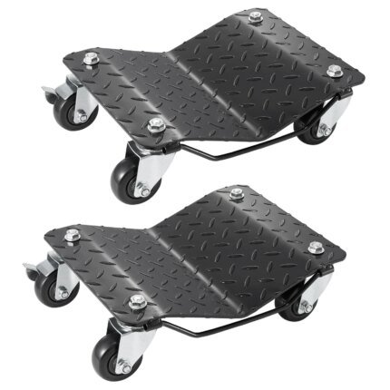 Car Tire Wheel Trolley Dollies 2/4PCS 1500lb Weight Capacity Vehicle Skate Moving Tire with 4 Casters Auto Repair Mover