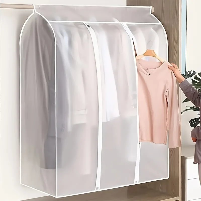 Clothing Dust Cover Transparent Dress Clothe Garment Dust Cover Hanging Organizer Waterproof Dustproof Clothes Wardrobe Storage Clothing Dust Cover Transparent Dress Clothe Garment Dust Cover Hanging Organizer Waterproof Dustproof Clothes Wardrobe Storage