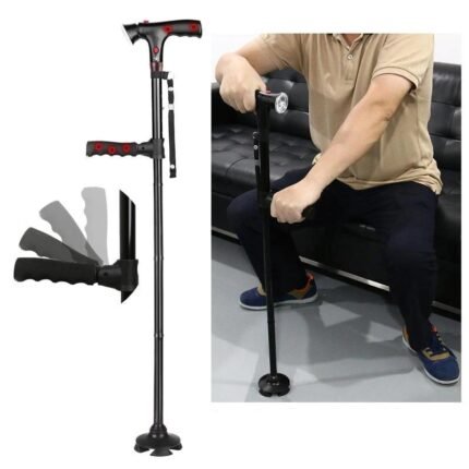 Collapsible Telescopic Folding Cane Elder Cane LED Walking Trusty Sticks Elder Crutches For Mothers The Elder Fathers With Alarm