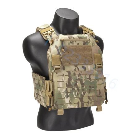 Combat Vest 6094 Quick Detachable Light Laser Cut Tactical Vest Black Gear To Carry Protective Plate