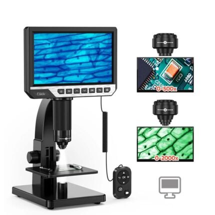 Digital Microscope 2000X 7" IPS 12MP 1080P Lab Biological Microscope Camera Dual Lens With Remote Control