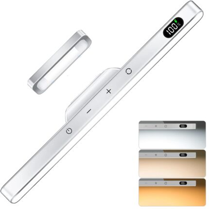 Dimmable Mirror Light 3 Colors Adjustable Makeup Light with 2500mAh Rechargeable Under Cabinet for Closet Bedside Desk