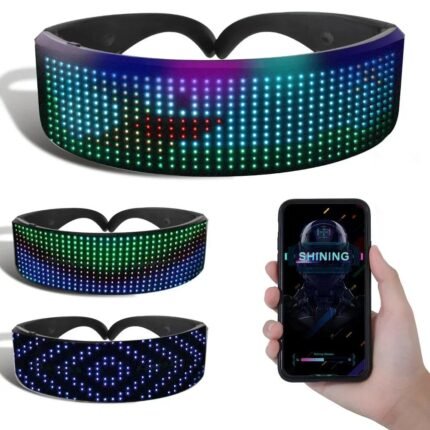 DIY Shining Electronic Futuristic Eyewear Glow The Dark Bluetooth LED Luminous Glasses Prop for Party Bar Festival Performance