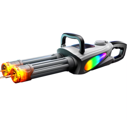 Electric Gatling Water Gun Toy With Rotating Gun Barrel Lights Big Capacity Water Pistol Spray Blaster Pool Toys for Kids Adult