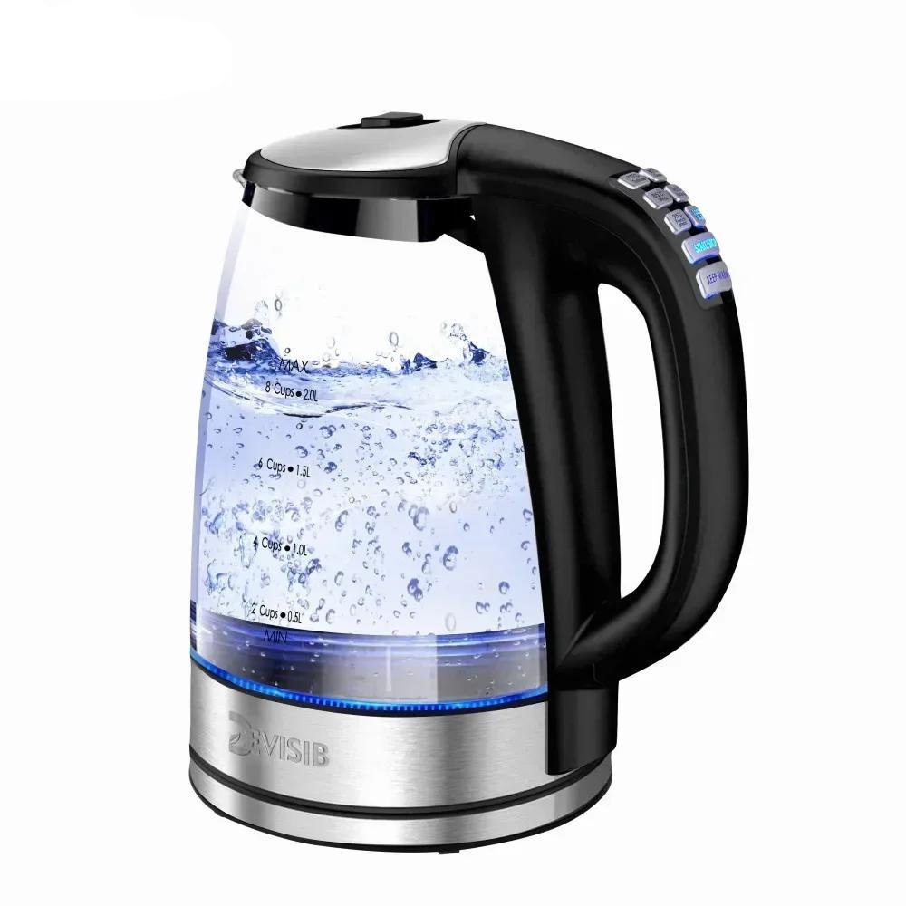 Electric Kettle Temperature Control 4Hours Keep Warm 2L Glass Tea Kettle 2200W Water Boiler LED Indicator Auto Shut-Off Electric Kettle Temperature Control 4Hours Keep Warm 2L Glass Tea Kettle 2200W Water Boiler LED Indicator Auto Shut-Off