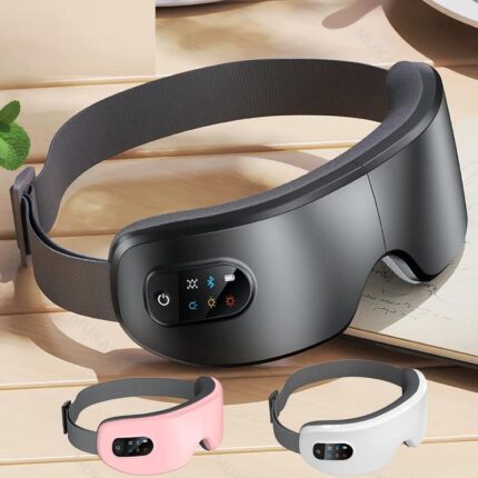 Eye Massager with Vibration Bluetooth Music, Smart Massage Eye Mask for Eye Relax, Reduce Eye Strain, Improve Sleep