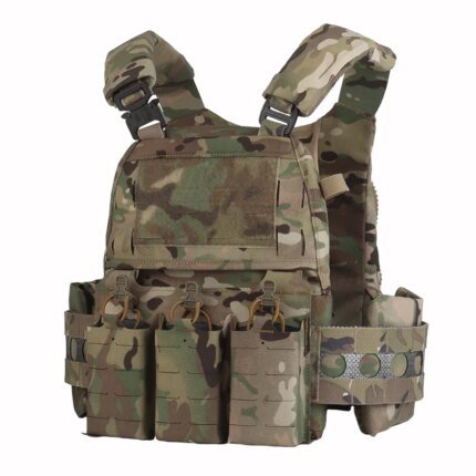 Ferro V5 FCPC Hunting Plate Carrier Modular Portable MOLLE Airsoft Training Triple Magazine Pouch With Zip On Back Panel Banger