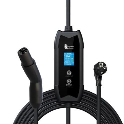feyree EV Charger Portable 3.5kW TS-NACS Charger Plug 1.8" LCD Screen with Set Delay Schedule Charging Station for Tesla Cars
