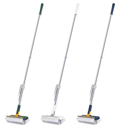 Floor Scrub Brush 3 in 1 Long Handle Removable Adjustable Wiper Broom Tools Tile Magic Squeegee Cleaning Kitchen Bathroom Brush