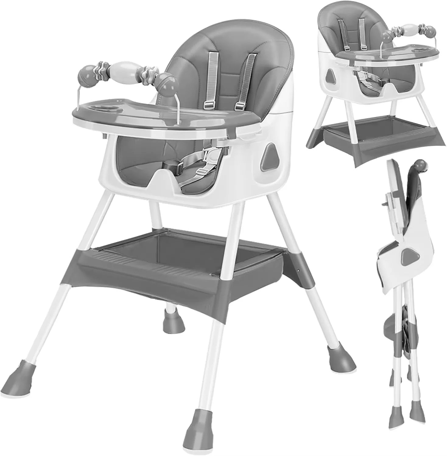 Foldable Baby High Chair 6 Months Plus, with Large Antislip Pad & ToyRack, Easy to Clean Feeding , E500 Foldable Baby High Chair 6 Months Plus, with Large Antislip Pad & ToyRack, Easy to Clean Feeding , E500
