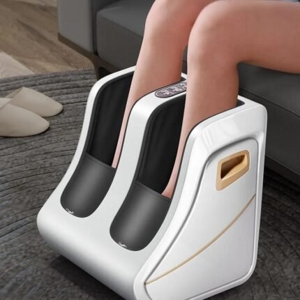 Foot and Calf Massager Heat Plantar Relief Circulation Shiatsu Deep Kneading Compression Adjustable for Women and Men