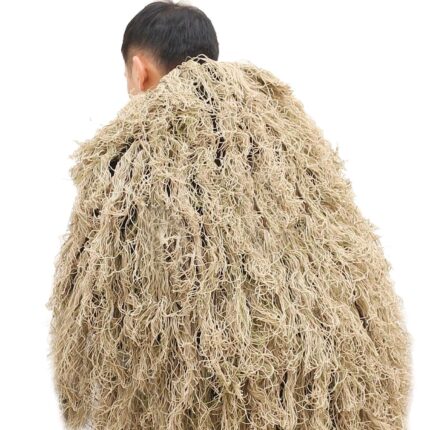 Ghillie Blankets Cover Camouflage Ghillie Hat Handmade Knitting 80x90cm Hunting Cloak Camouflage Jungle Desert Yellow Grass Men