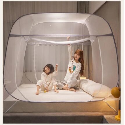 Grey Double Door Mosquito Net, No Need for Installation or Support,room Decoration, Convenient for Outdoor Storage, Foldable