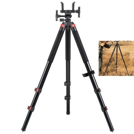 Hunting Rest with Sturdy Aluminum Frame Lightweight Provides Stability Adjustable Legs Hands-Free Operation Outdoors