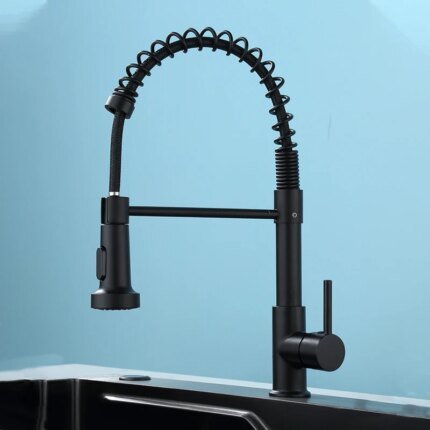 Kitchen Pull Down Spring Sink Faucet 360 Rotation Hot Cold Mixer Tap