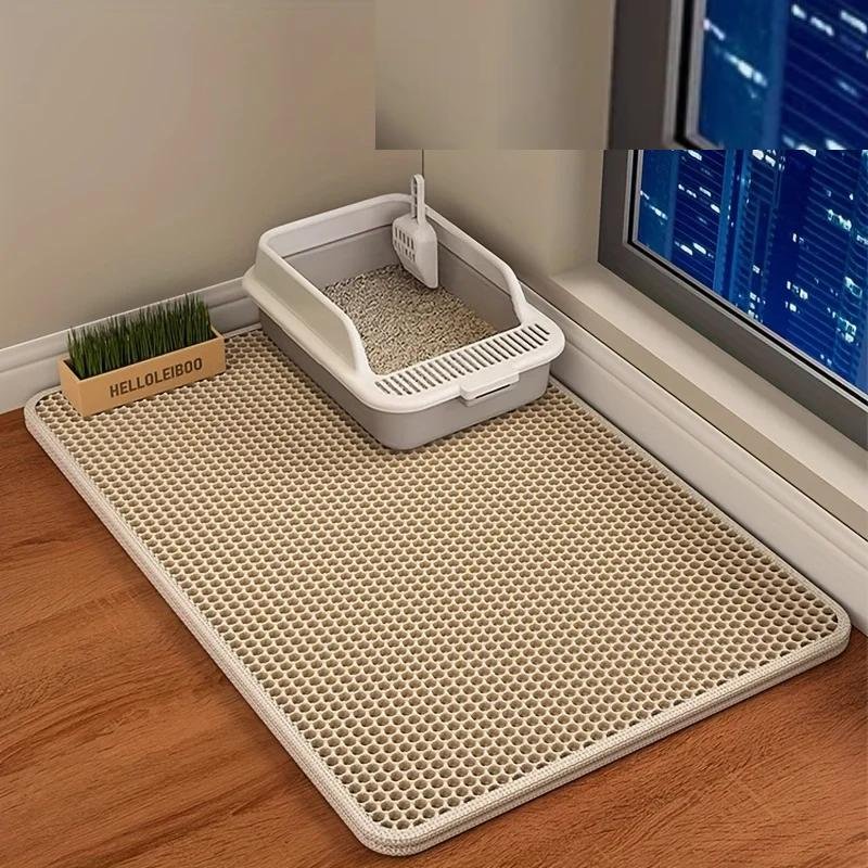 Large Size Cat Litter Mat-Advanced Honeycomb Double Layer Design,Urine Waterproof,Easy Cleaning,Scatter Control,Stay Clean Large Size Cat Litter Mat-Advanced Honeycomb Double Layer Design,Urine Waterproof,Easy Cleaning,Scatter Control,Stay Clean