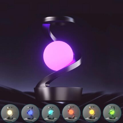 LED 360° Rotating Night Light With Wireless Charger Cordless Desk Lamp Rechargeable LED Levitating Night Light For Living Room