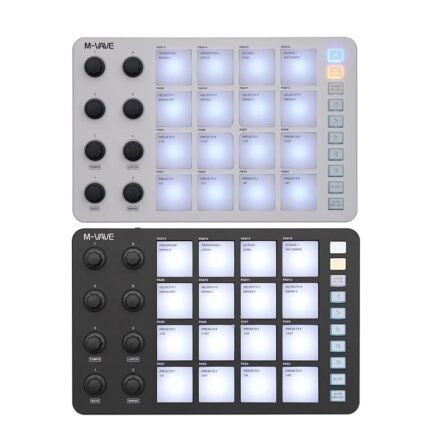 M-VAVE SMC-PAD Launch Pad USB-C Interface Portable Design Small Wireless MIDI Controller Suitable Percussion Keyboard