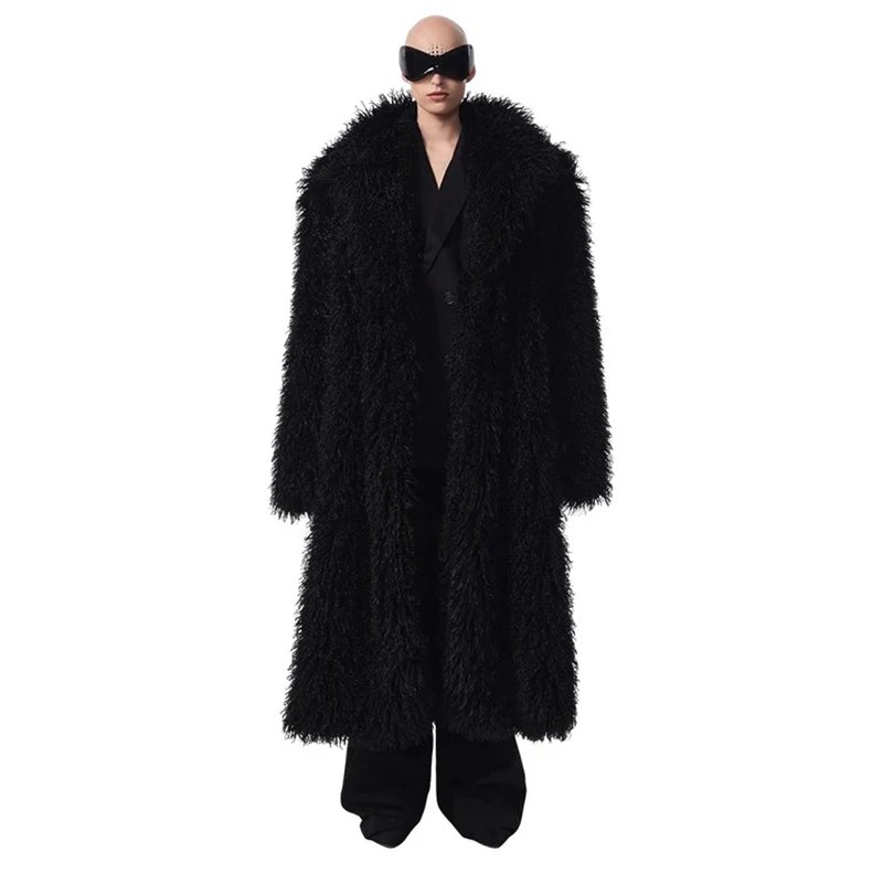 Men and Women's Lamb Fur Coat Beach Wool Long Coat Toka Roll Wool Trench Coat Men and Women's Lamb Fur Coat Beach Wool Long Coat Toka Roll Wool Trench Coat