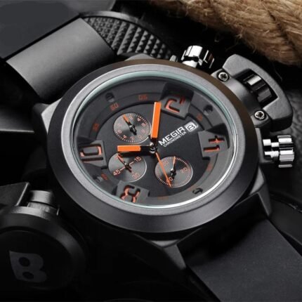 Men Watches Luxury Sport Military Chronograph Waterproof Date Fashion Quartz Wristwatch Big Dial Relogio Masculino