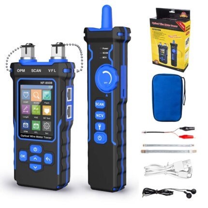 Network Cable Tester Optical Wire Meter Tracer LCD Digital Rechargeable Network Line Finder Wire PoE Checker