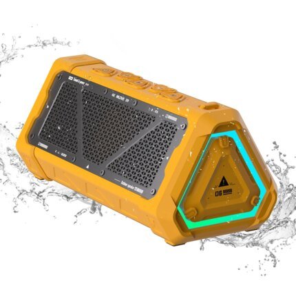 Outdoor Bluetooth Speaker, 40W Output Power Bluetooth 5.3 Speaker ,Stereo Sound IPX7 Waterproof,Micro SD Card,RGB Light