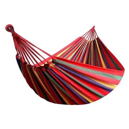 Outdoor Canvas Hammock Camping Swing Hammock with Tree Ropes Load-bearing Up to 200kg Perfect for Garden Patio Backyard