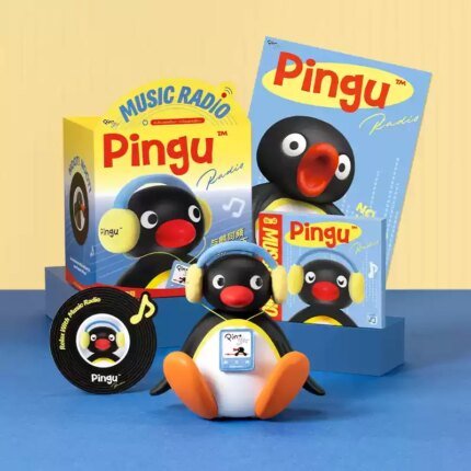 Pingu Listening To Music Shaking Head Speaker Portable Mini Bluetooth Speaker Desktop Decorative Birthday Kids Gift